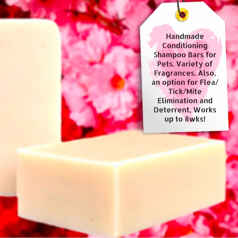 Handmade Flea/Tick Shampoo Bars Dogs/Puppies/Cats Vet approved 2 Bars per order